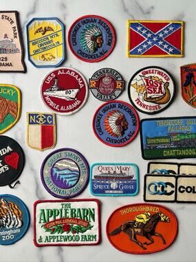 Vintage Retro State Travel Iron On Patches Lot Set of 20